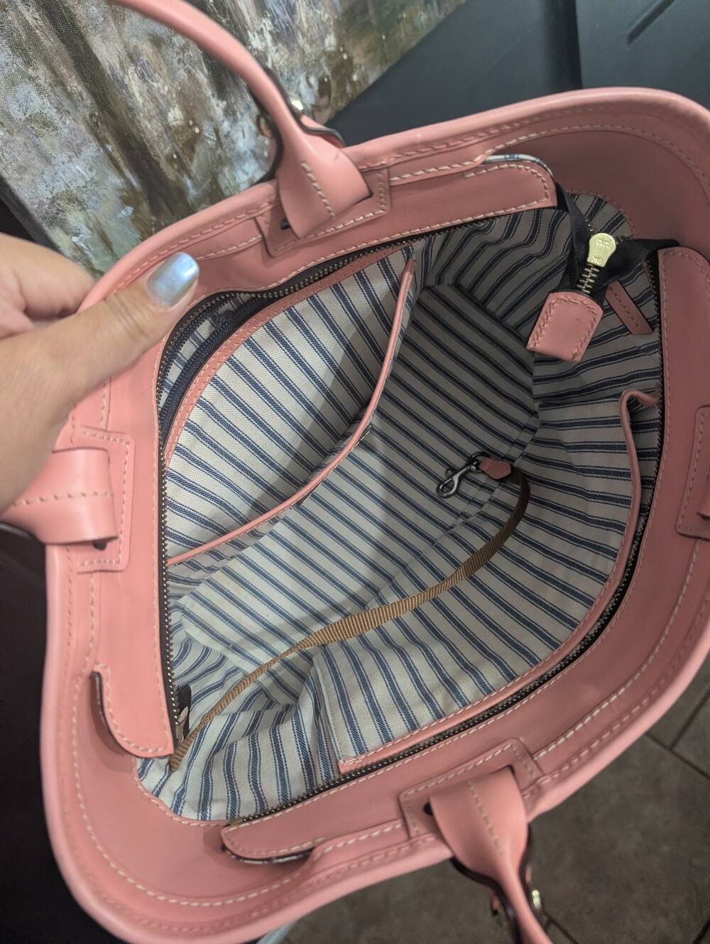 Dooney & Bourke Coral Pink Leather Tote - Picture 10 of 12